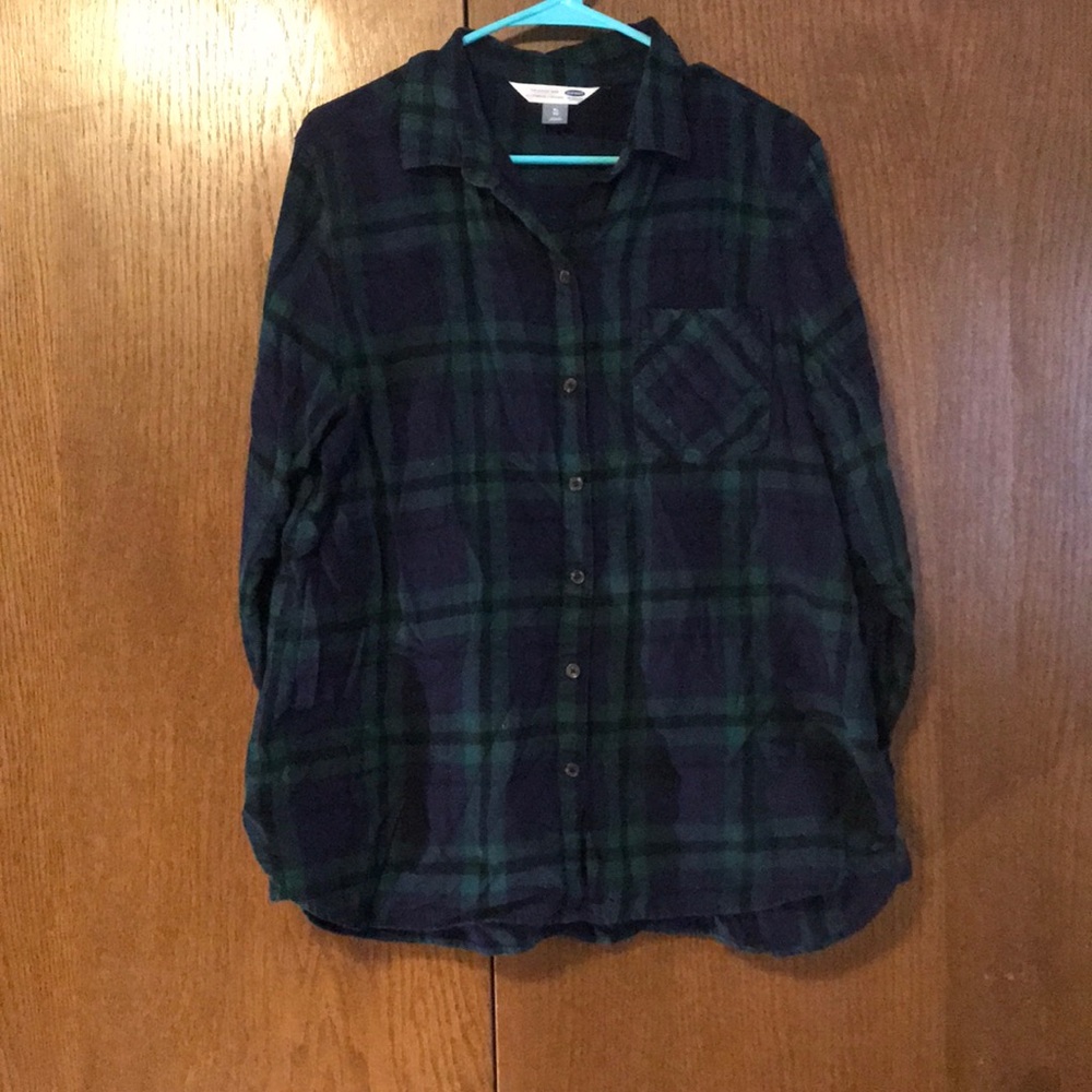 Navy & green flannel